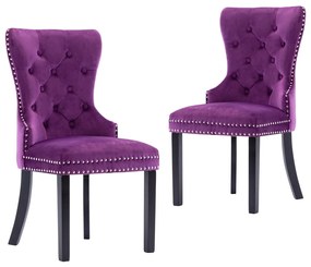 vidaXL Cadeiras de jantar 2 pcs veludo roxo