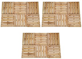 vidaXL Ladrilhos de pavimento 18 pcs 50x50 cm madeira castanho