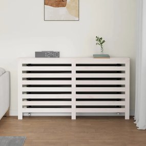 Cobertura de radiador 153 x 19 x 84 cm pinho maciço branca