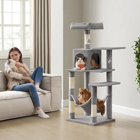 Arranhador para gatos 55 x 45 x 143 cm cinzento claro