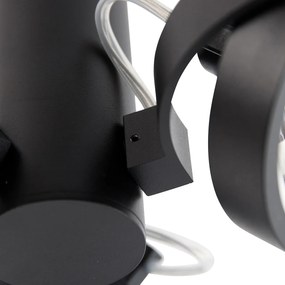 Foco moderno preto ajustável de 3 luzes - Goes Moderno