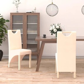 vidaXL Cadeiras de jantar 2 pcs tecido cor creme