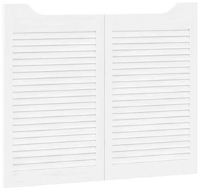 Portas de batente design de persiana 2-Par 80x100 cm branco