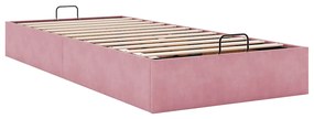 Ottoman Bed Frame No Colchão Rosa 90x190 cm Veludo