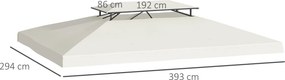 Toldo de Substituição para Pérgola – 4x3 m – Bege – Design Respirável