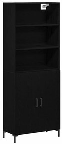 Highboard Carvalho Preto 69.5x34x180 cm Madeira Engenheirada