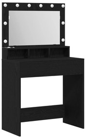 Mesa de maquilhagem vidaXL com luzes LED em Carvalho Preto 79x41x135 c