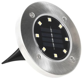 Iluminação LED solar de solo 8 pcs cor RGB