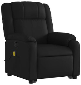 Poltrona massagens reclinável elevatória couro artificial preto