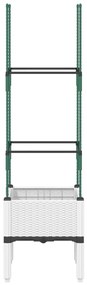 Vaso/floreira de jardim c/ treliça 40x40x142,5 cm PP branco
