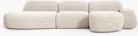 Sofá de canto modular em bouclé com chaise longue Wolke (4 lugares)