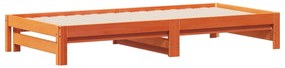 Sofá-cama com gavetão 90x190 cm madeira de pinho castanho cera