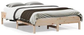 Estrutura de cama 140x190 cm madeira de pinho maciça