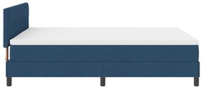 Cama Box Spring com Colchão Azul 160x200 cm Tecido