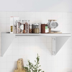 vidaXL Prateleira de parede 75x45x31cm aço inoxidável prateado