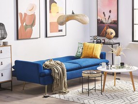 Sofá-cama em veludo azul marinho VETTRE Beliani