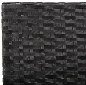 Banco de jardim c/ almofadões 176 cm vime PE preto