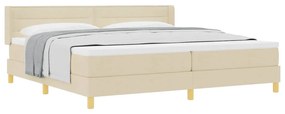 Cama Box com Colchão , Creme, 200 x 200 cm, Têxtil.
