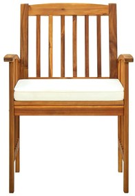Cadeiras de jantar p/ jardim 2 pcs c/ almofadões acácia maciça