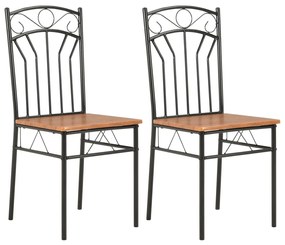 vidaXL Cadeiras de jantar 2 pcs MDF castanho