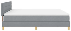 Cama Box Spring com Colchão e LED Cinza Claro 180x200 cm Tecido
