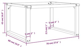 Pernas para mesa de centro estrutura em O aço