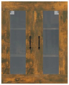 Armário de parede suspenso 69,5x34x90 cm carvalho fumado