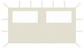 vidaXL Paredes laterais para gazebo com janelas 4x2 cor creme