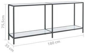 Mesa consola branco 180x35x75,5 cm vidro temperado