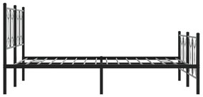 Estrutura de cama com cabeceira e pés 135x190 cm metal preto