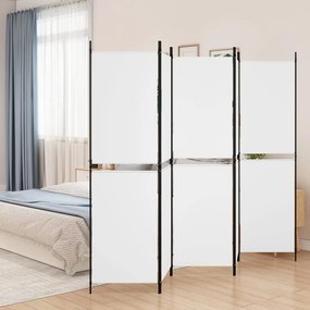 vidaXL Biombo/divisória com 5 painéis 250x180 cm tecido branco