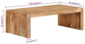 Mesa de centro 110x55x35 cm madeira de acácia maciça