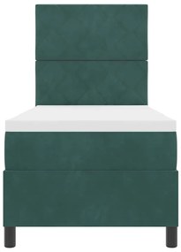 Cama Box com Colchão vidaXL Verde Escuro 80x200 cm Veludo