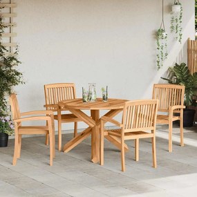 vidaXL Conjunto de Jantar para Jardim 3 pcs Castanho 109 x 109 x 74 cm