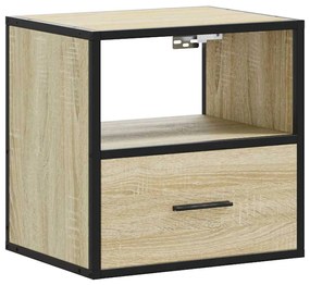Mesas de cabeceira de parede 2 pcs 40x31x39,5cm carvalho sonoma
