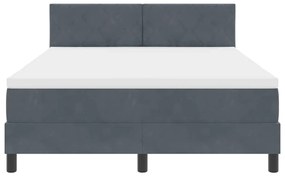 Cama Box com Colchão vidaXL Cinza Escuro 140x190 cm Veludo