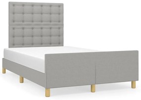 vidaXL Estrutura de cama sem colchão cinza claro tecido
