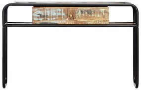 Mesa consola 118x30x75 cm madeira recuperada maciça