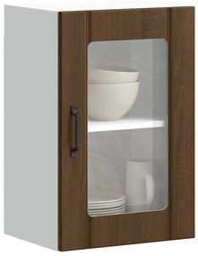 Armário de parede cozinha porta vidro Lucca carvalho castanho