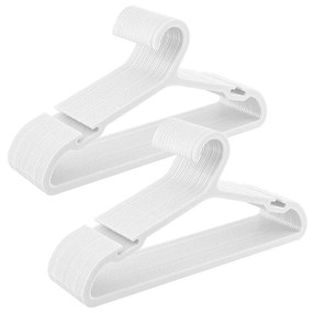 Conjunto de 50 cabides de plástico 41,7 x 21 cm branco