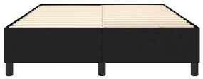 Estrutura de cama sem colchão 140x190 cm tecido preto