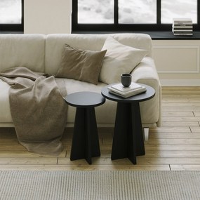 Conjunto de Mesas de Café Mushroom – Preto – 40x50x40 cm / 30x45x30 cm
