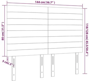 Cabeceira cama c/ luzes LED veludo 144x5x118/128cm cinza-claro