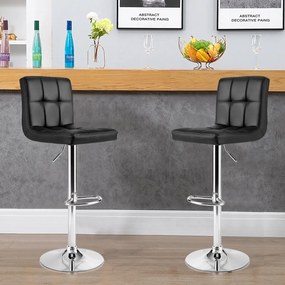 Conjunto de 2 bancos giratórios ajustáveis ​​em altura para café em casa