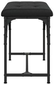 Banco de jantar 62x32x45 cm aço e couro artificial preto