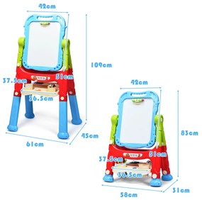 Quadro Para Crianças Preto e Branco 360° ajustável e rotativo Mesa de Desenho Magnético Conjunto de Desenho Magnético Portátil Conjunto de Desenho Magnético Azul