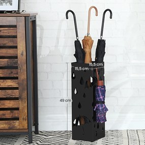 Suporte para guarda-chuvas 15,5 x 15,5 x 49 cm preto
