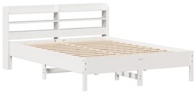 Cama sem colchão 140x190 cm madeira de pinho maciça branco