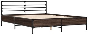 Estrutura de cama 150x200cm derivados madeira/metal