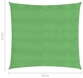 Para-sol estilo vela 160 g/m² 3,6x3,6 m PEAD verde-claro